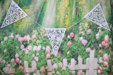 Wedding  Bunting 8 metre Butterfly and Flower White  Image 1