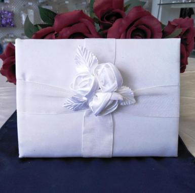 Wedding  Guest Book - White Roses Wedding Guest Book Image 1