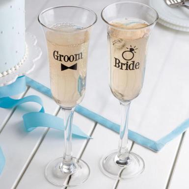 Wedding  Toasting Glass - Bride & Groom Image 1