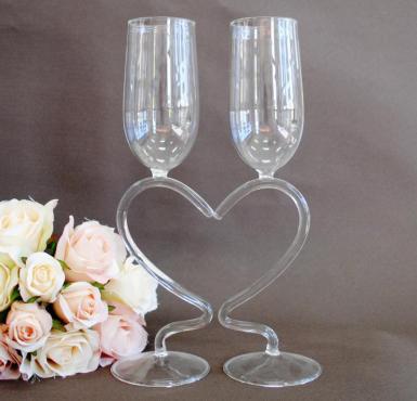 Wedding  Toasting Glass - Heart Stem Image 1