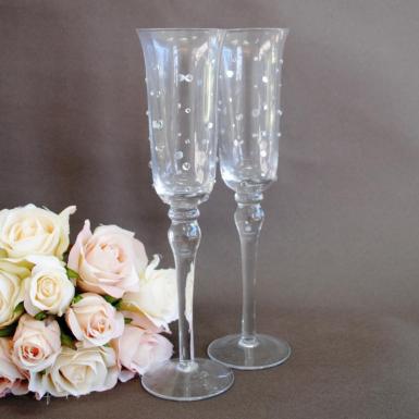 Wedding  Toasting Glass - Rhinestone Image 1