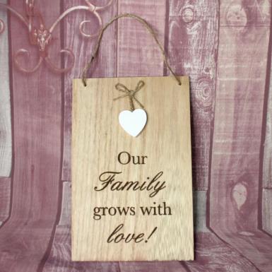 Wedding  Wall Plaque - Our Family Grows with Love Image 1
