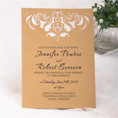 Wedding  Gorgeous Chandelier Flat Laser Cut Invitations Image 1