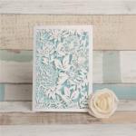 Magical White Floral Lacer Cut Folded Wedding Cards image