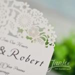 Oval Shaped Floral Laser Cut Invitations image