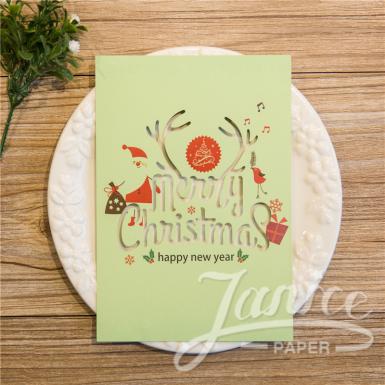Wedding  Joyous and Cheerful Laser Cut Christmas Cards Image 1
