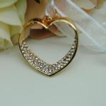 Gold Heart Charm with Diamante Bling image