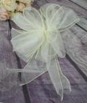 Large Ivory Organza Pull String Pew Bows x 12 image