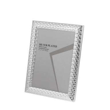 Wedding  Rounded Weave Silver Pltd Frame 4x6 Image 1