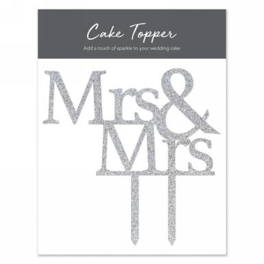 Wedding  Cake Topper - silver MRS & MRS Image 1