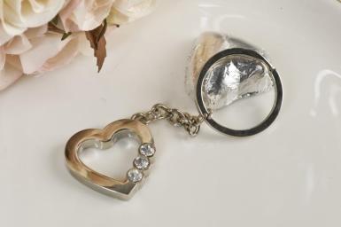 Wedding  Sterling Silver Heart Keyring Image 1