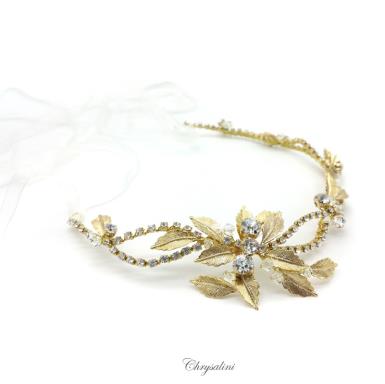 Chrysalini Bridal Headband, Wedding Vine Hairpiece Gold - IMOGEN IMOGEN | GOLD Image 1