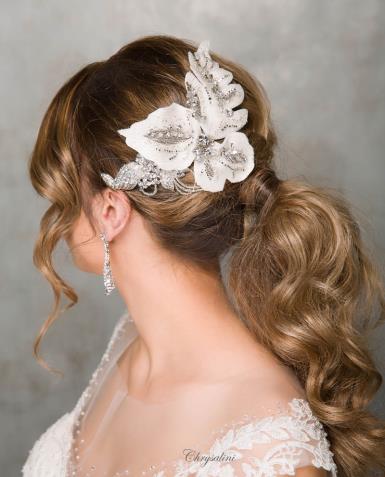 Chrysalini Designer Wedding Hairpiece, Deluxe Bridal Fascinator - MONICA.3120 MONICA.3120-1 Image 1