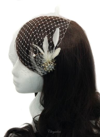 Chrysalini Designer Wedding Hairpiece, Deluxe Bridal Fascinator - R62619 R62619 | GOLD Image 1