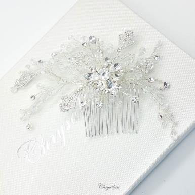 Chrysalini Designer Wedding Hairpiece, Deluxe Bridal Fascinator - R65229 R65229 Image 1