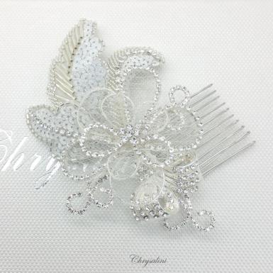 Chrysalini Designer Wedding Hairpiece, Deluxe Bridal Fascinator - R66330IV R66330IV Image 1