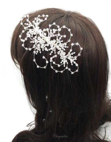 Chrysalini Designer Wedding Hairpiece, Deluxe Bridal Fascinator - R68012 R68012 Image 1