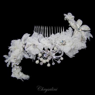 Chrysalini Designer Wedding Hairpiece, Deluxe Bridal Fascinator - R68647 R68647 Image 1