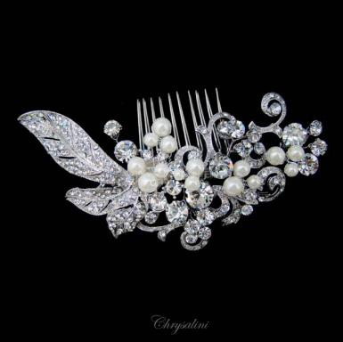 Chrysalini Designer Wedding Hairpiece, Deluxe Bridal Fascinator - R69517 R69517 Image 1