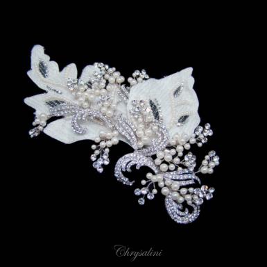Chrysalini Designer Wedding Hairpiece, Deluxe Bridal Fascinator - R83110 R83110 Image 1
