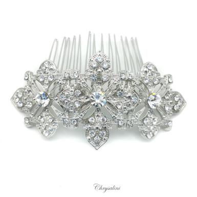 Chrysalini Crystal Bridal Crown, Wedding Comb Hairpiece - C6444 C6444  | RHODIUM Image 1