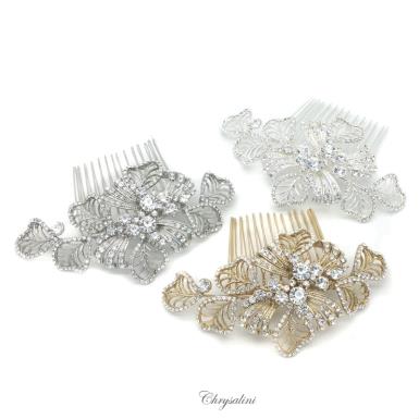 Chrysalini Crystal Bridal Crown, Wedding Comb Hairpiece - C8846 C8846 | SILVER Image 1
