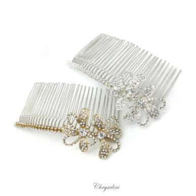 Chrysalini Crystal Bridal Crown, Wedding Comb Hairpiece - R63427 R63427 | GOLD Image 1