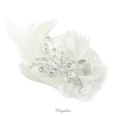 Chrysalini Crystal Bridal Crown, Wedding Comb Hairpiece - R66886 R66886 | FEATHER Image 1