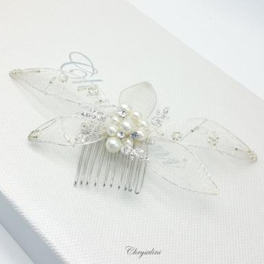 Chrysalini Crystal Bridal Crown, Wedding Comb Hairpiece - R65559 R65559 | PEARLS Image 1