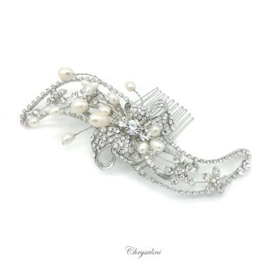 Chrysalini Crystal Bridal Crown, Wedding Comb Hairpiece - R67065 R67065 | PEARLS Image 1