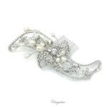 Chrysalini Crystal Bridal Crown, Wedding Comb Hairpiece - R67065 image