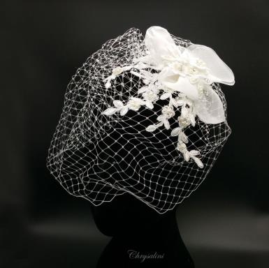 Deluxe Chrysalini Wedding Cage Veil, Bridal Hairpiece - JESSICA.4341 JESSICA.4341 | LIMITED STOCK Image 1