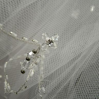 Deluxe Chrysalini Cage Veil, Bridal Hairpiece - VE17773 VE17773 | WHITE Image 1