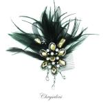 Deluxe Chrysalini Hairpiece, Wedding Facinator - AR630751BKLIMITED image