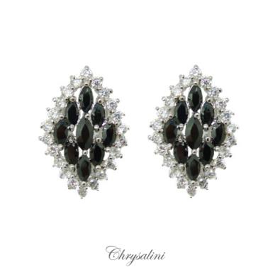 Bridal Jewellery, Chrysalini Wedding Earrings with Crystals - XPE078G XPE078G Image 1