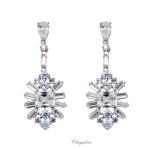Bridal Jewellery, Chrysalini Wedding Earrings with Crystals - BAE0078 image