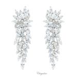 Bridal Jewellery, Chrysalini Wedding Earrings with Crystals - BAE0122 image