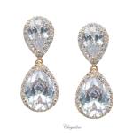 Bridal Jewellery, Chrysalini Wedding Earrings with Crystals - BAE0130 image