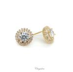 Bridal Jewellery, Chrysalini Wedding Earrings with Crystals - BAE0147 image
