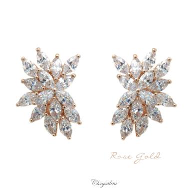 Bridal Jewellery, Chrysalini Wedding Earrings with Crystals - BAE0161 BAE0161 - CUFF SET Image 1