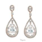 Bridal Jewellery, Chrysalini Wedding Earrings with Crystals - BAE0218 image