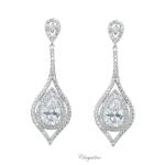 Bridal Jewellery, Chrysalini Wedding Earrings with Crystals - BAE0223 image
