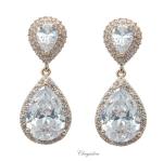 Bridal Jewellery, Chrysalini Wedding Earrings with Crystals - BAE0248 image