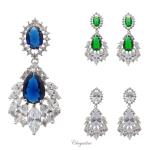 Bridal Jewellery, Chrysalini Wedding Earrings with Crystals - BAE0257 image
