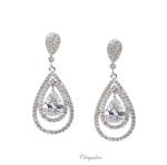 Bridal Jewellery, Chrysalini Wedding Earrings with Crystals - BAE0287 image