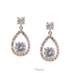 Bridal Jewellery, Chrysalini Wedding Earrings with Crystals - BAE0290 image