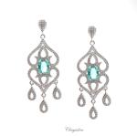 Bridal Jewellery, Chrysalini Wedding Earrings with Crystals - BAE0296 image