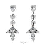 Bridal Jewellery, Chrysalini Wedding Earrings with Crystals - BAE2150 image