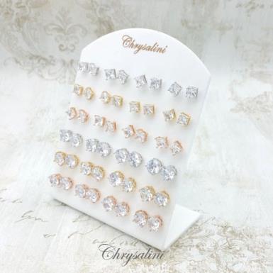 Bridal Jewellery, Chrysalini Wedding Earrings with Crystals - BAE5010 BAE5010 | STAND Image 1
