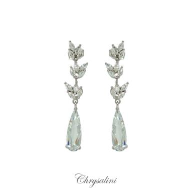 Bridal Jewellery, Chrysalini Wedding Earrings with Crystals - BE85908 BE85908 Image 1